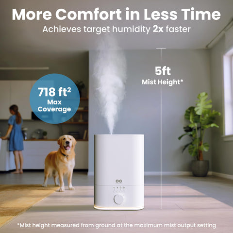 Everlasting Comfort humidifier timer control for precise sleep scheduling.
