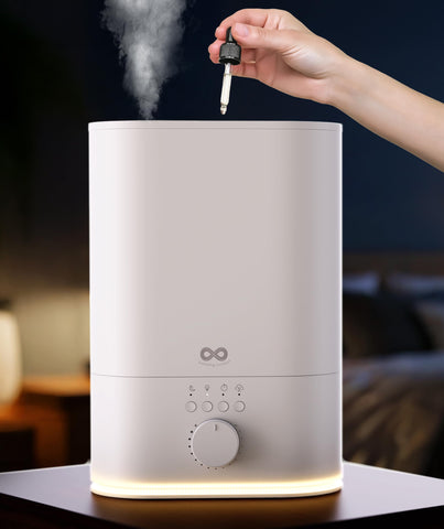 Everlasting Comfort 6L humidifier top-fill design for spill-free refills and easy maintenance.