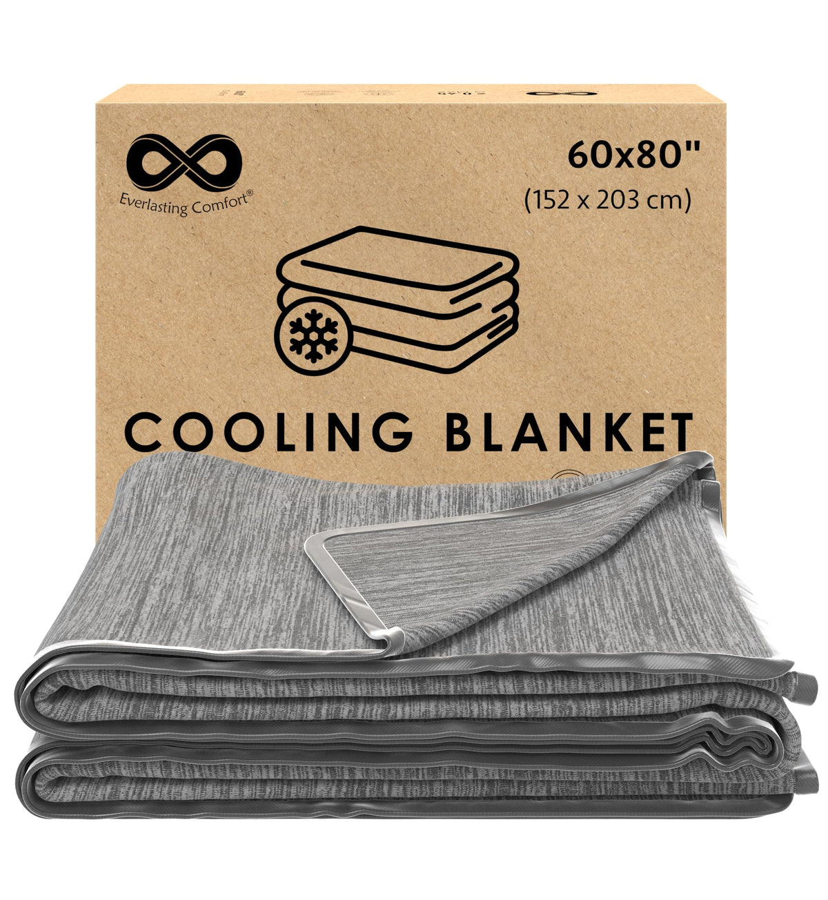 Everlasting Comfort cooling blanket folded for compact storage and quick cooling