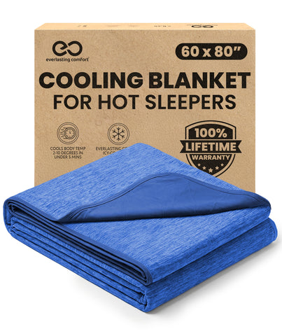 Everlasting Comfort cooling blanket with soft fabric for breathable comfort during warm nights.