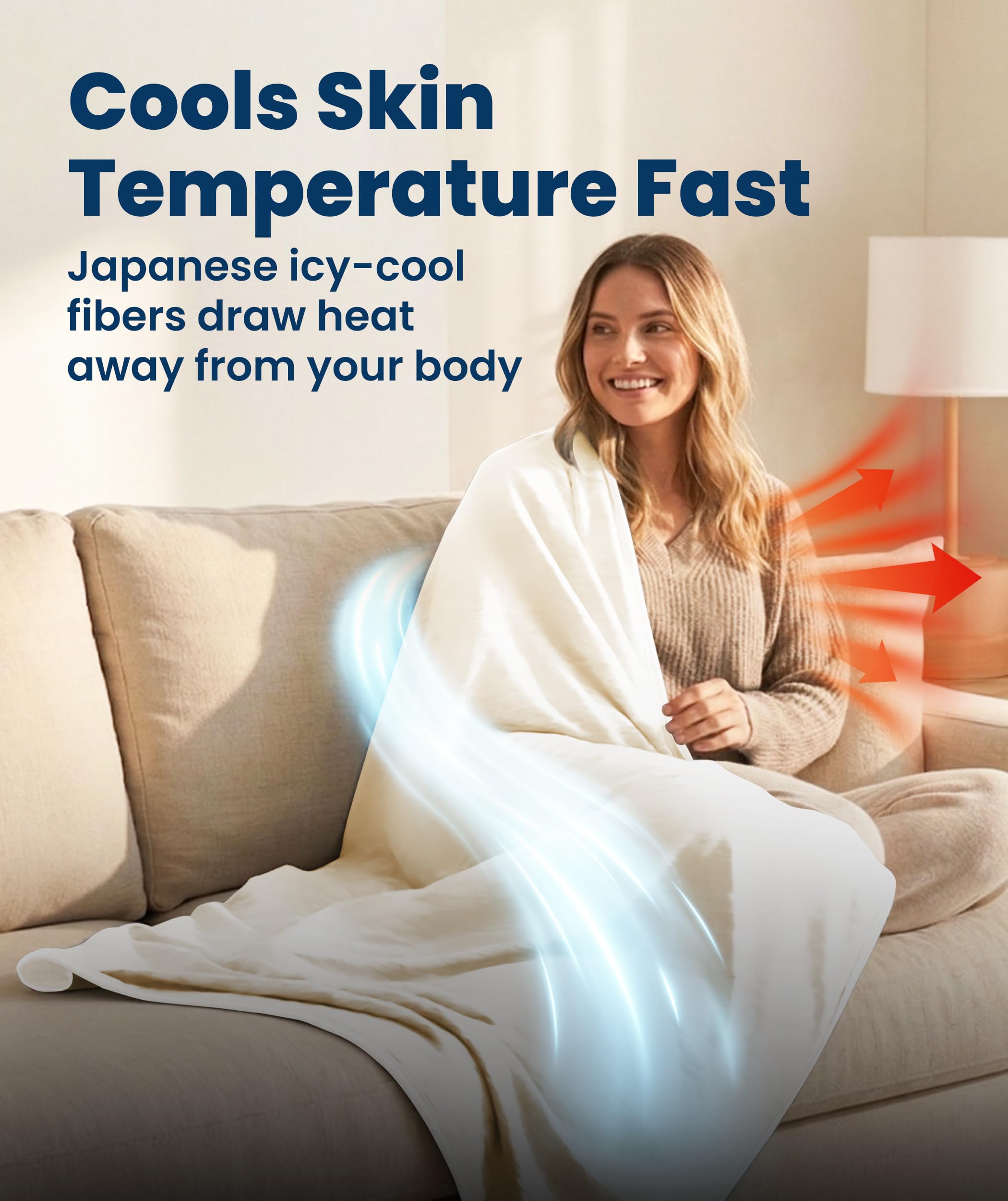Everlasting Comfort cooling blanket soft side close-up highlighting comfortable fabric