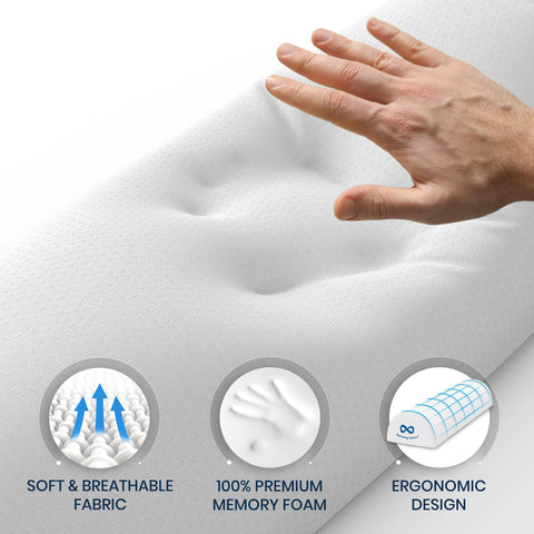 Everlasting Comfort ergonomic under-knee pillow supports knees and legs for better posture