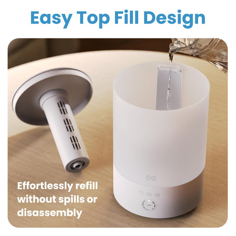 Everlasting Comfort humidifier timer options: 2/4/8 hours