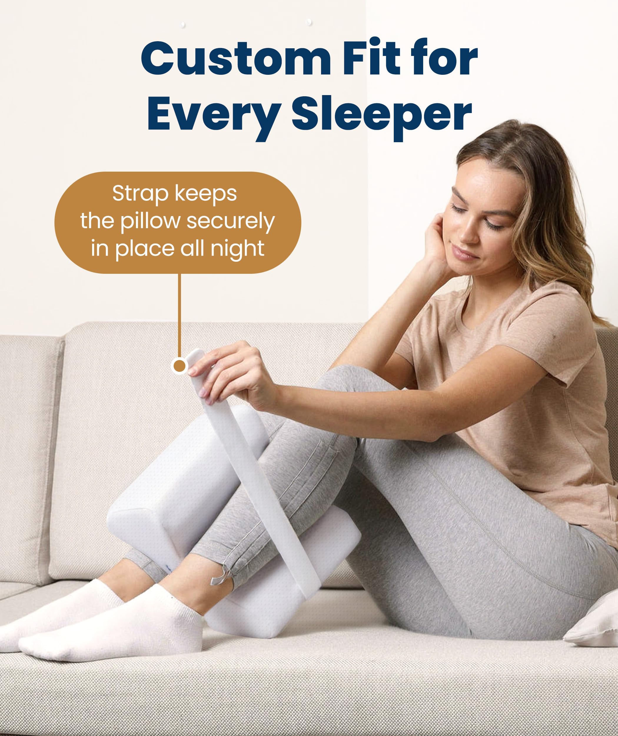 Everlasting Comfort knee pillow removable cover keeps fabric fresh between uses