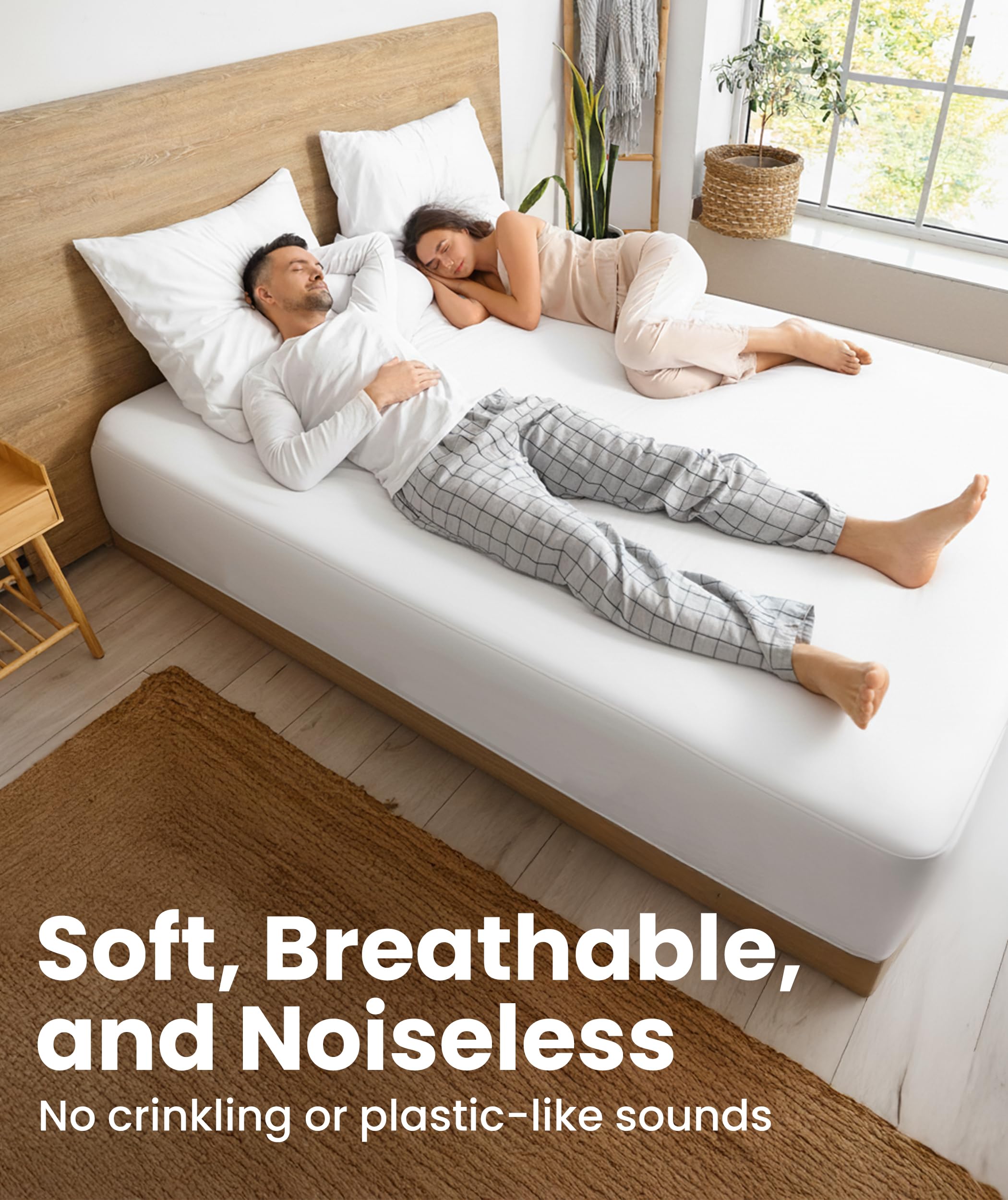 Everlasting Comfort full coverage protector wrapping the mattress sides.