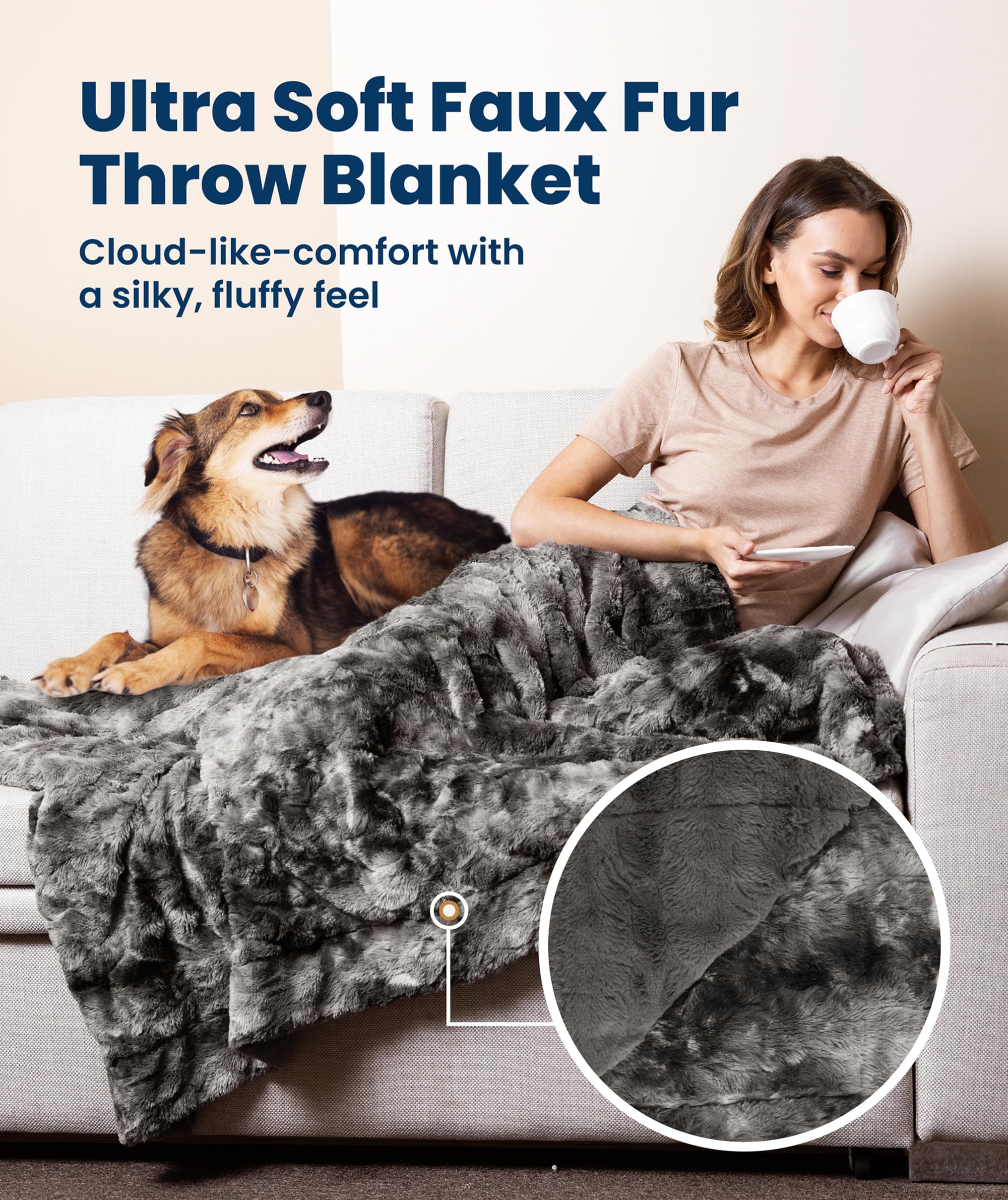 Everlasting Comfort plush fluffy texture adds warmth and coziness.