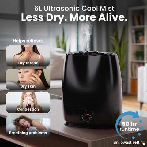 Everlasting Comfort humidifier operates quietly for undisturbed sleep and nurseries.