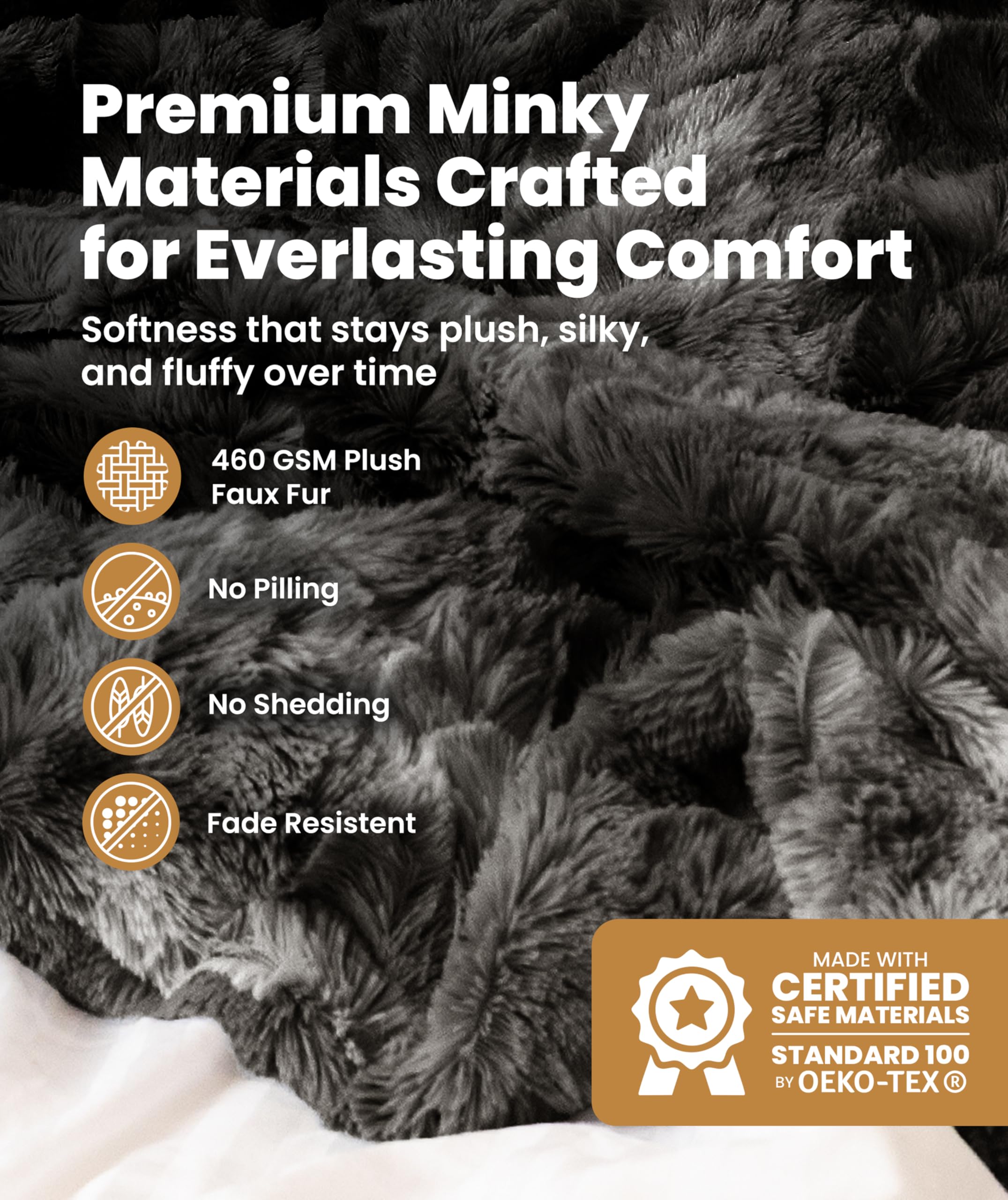 Everlasting Comfort close-up of soft minky fabric for skin-friendly comfort.