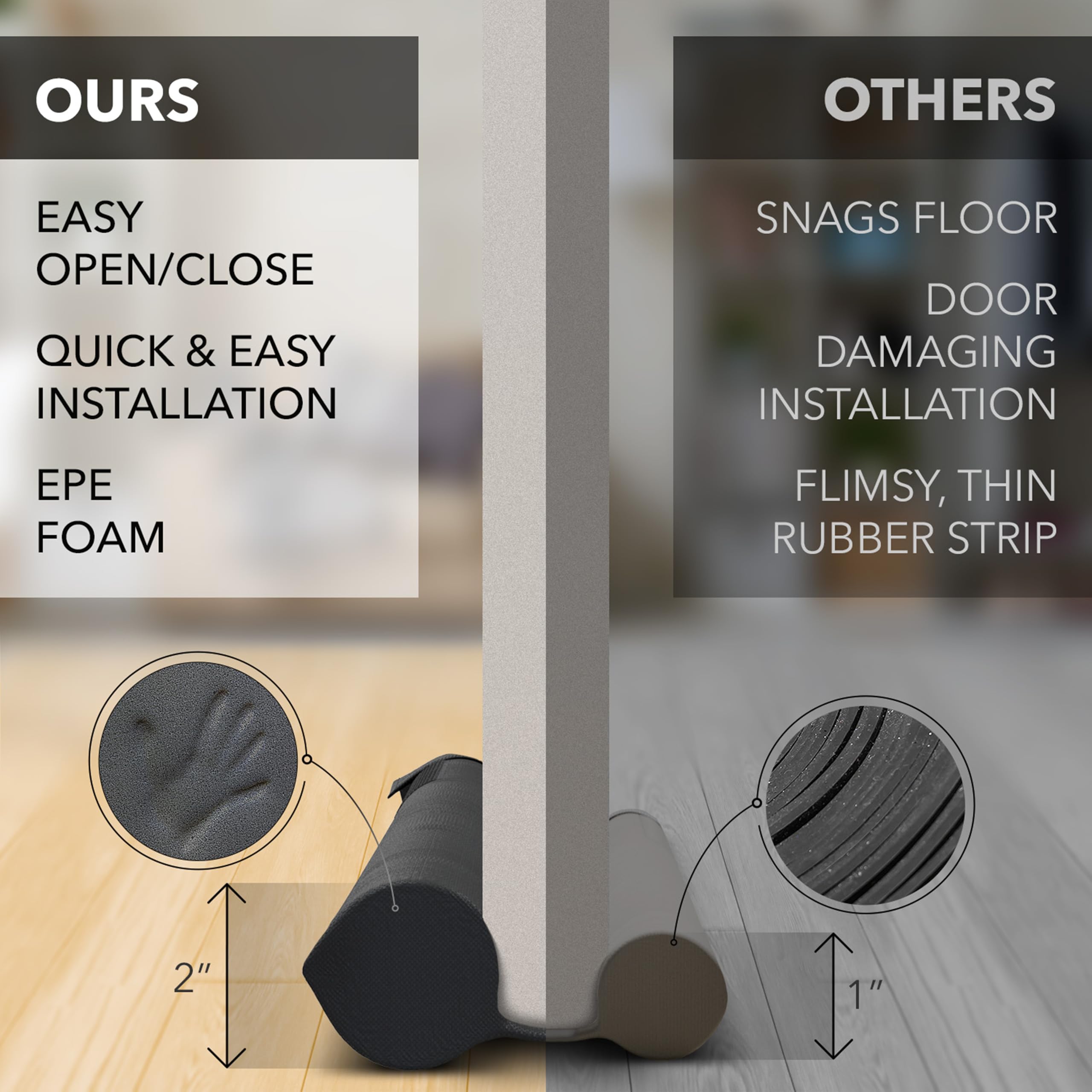 Everlasting Comfort door seal reduces noise and light leakage for a calmer room