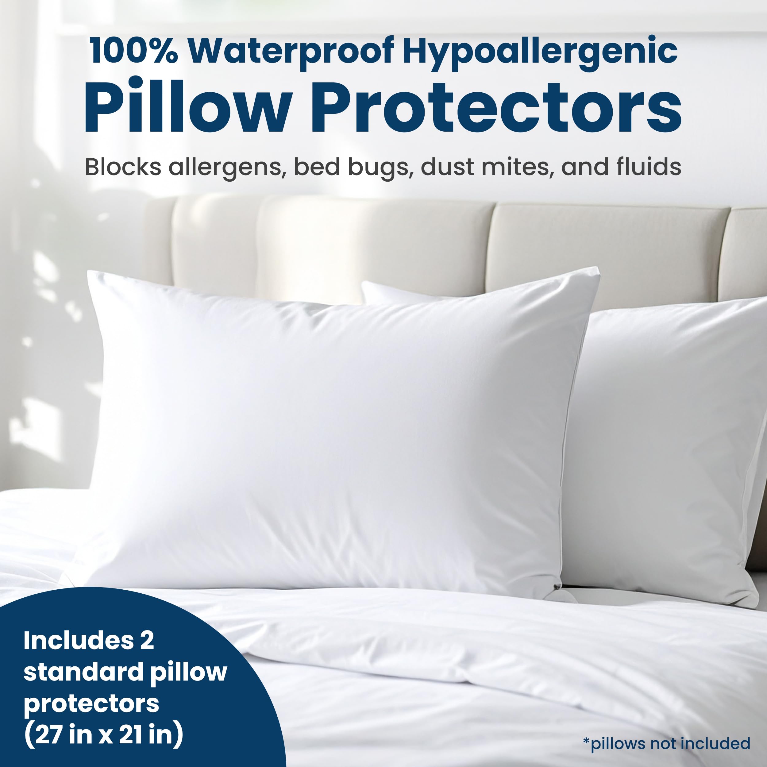 Everlasting Comfort stain-resistant pillow cover blocks spills for clean bedding