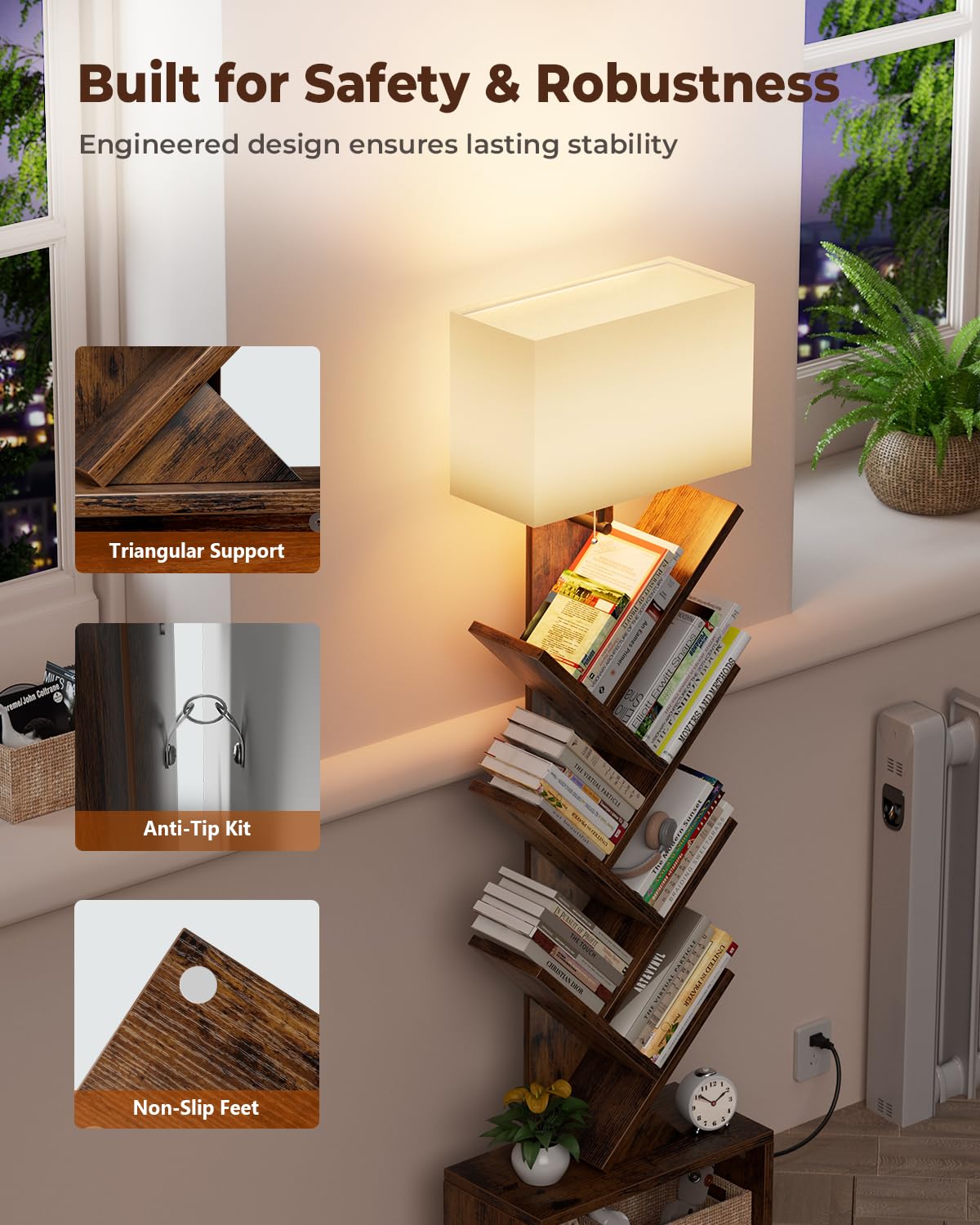 Evermagin anti-tip wall-mount hardware ensures a stable, safe setup.