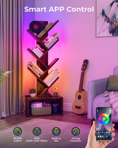 Evermagin LED lights showcase dynamic colors across the shelves.