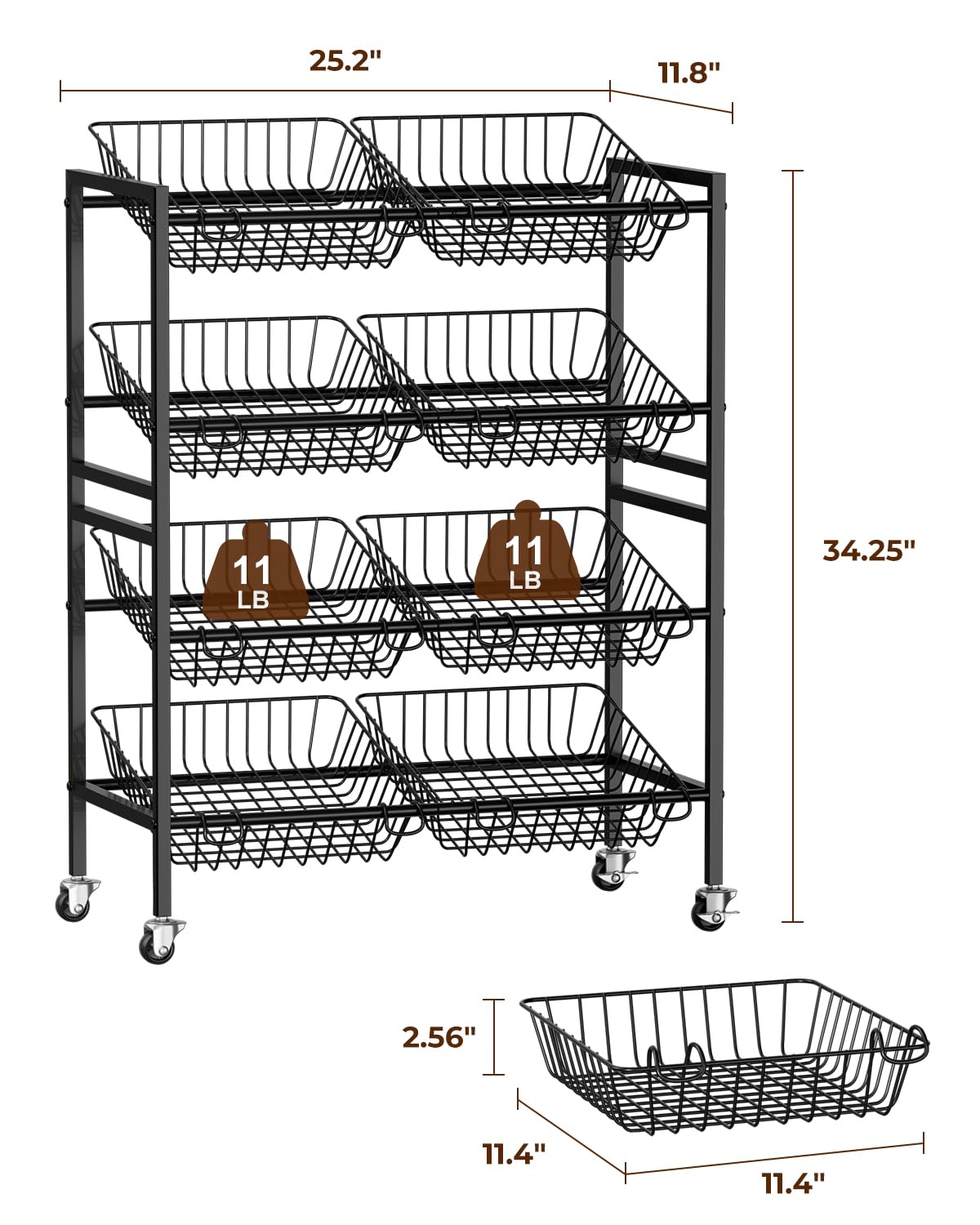Evermagin versatile storage cart for snacks, pantry, or bathroom.