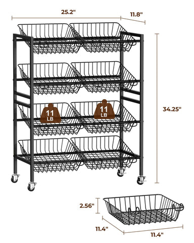 Evermagin versatile storage cart for snacks, pantry, or bathroom.