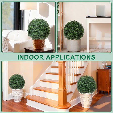 EverNature outdoor indoor decor topiary ball in modern planters.