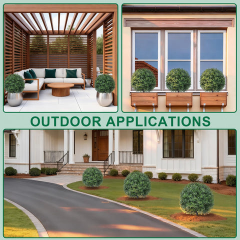 EverNature topiary pair creates symmetrical entryway accents.