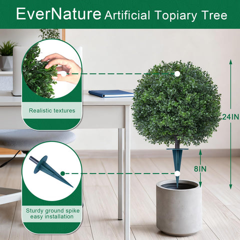 EverNature topiary ball with anti-topple base for stable display.