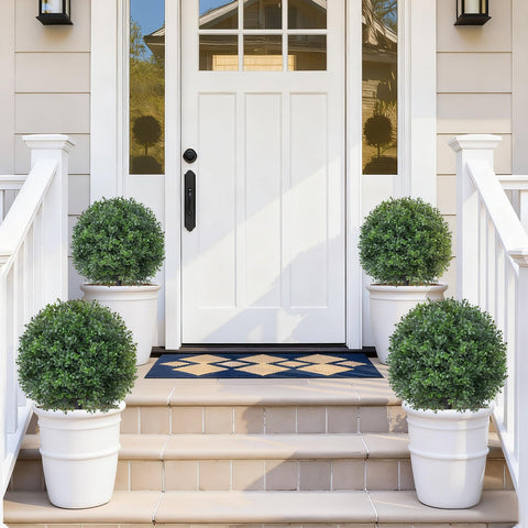 EverNature topiary ball with UV coating keeps colors vibrant outdoors.