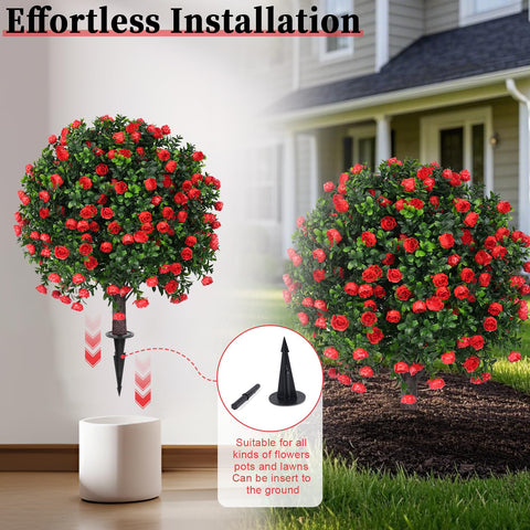 EverNature ground spike anti-topple base ensures stable outdoor or porch display.