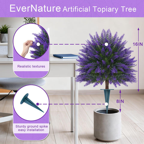 EverNature topiary ball detailed leaves showing lifelike veining for porch decor.