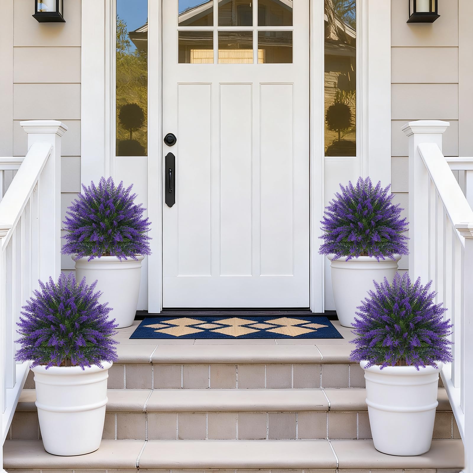 EverNature topiary ball ground spike base for quick installation and stability.