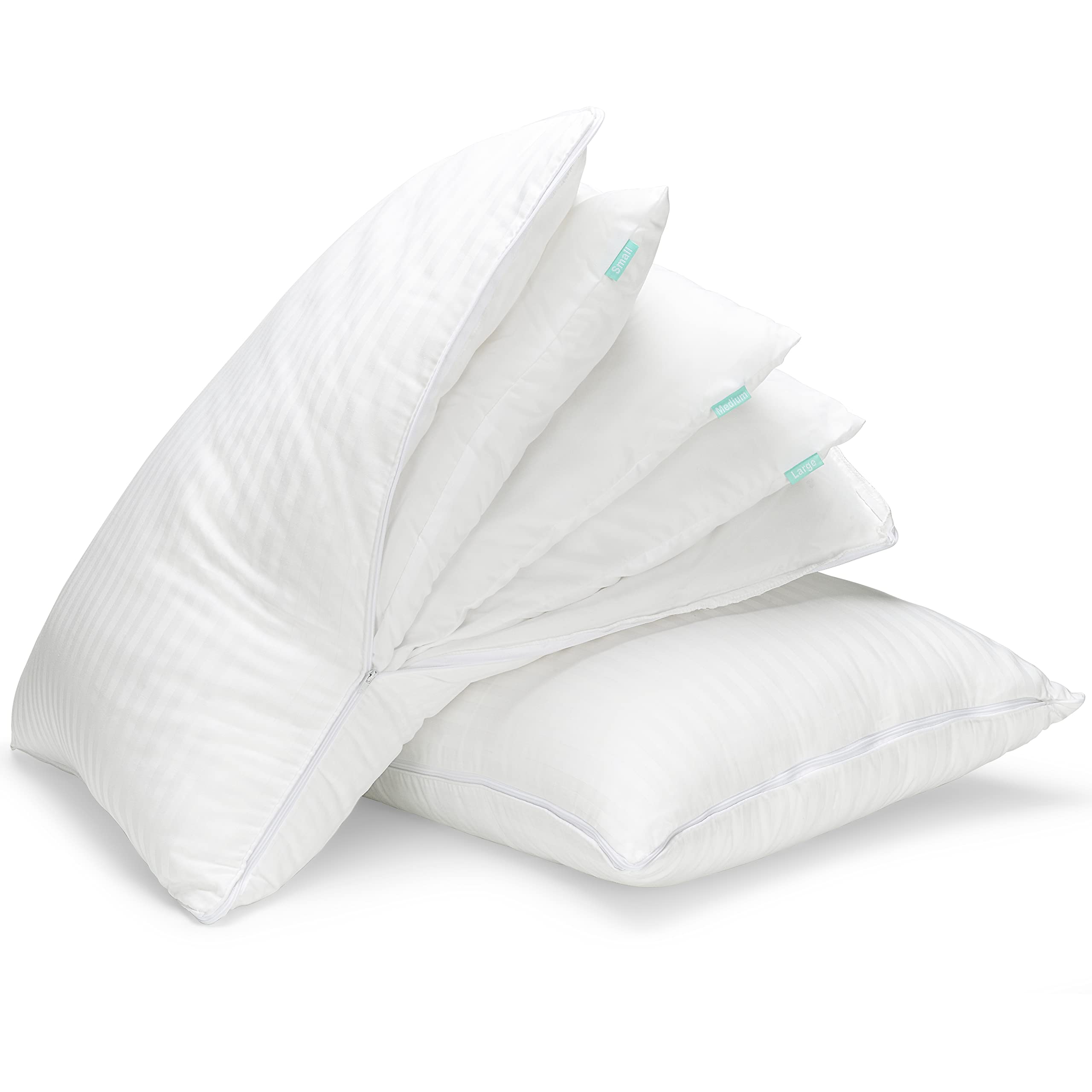 EverSnug adjustable layer pillow — front view shows customizable height for all sleep positions.