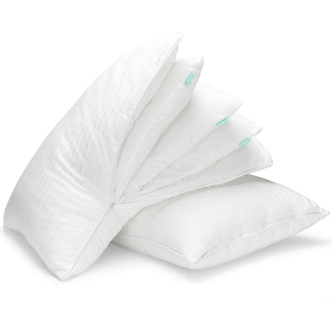 EverSnug satin-striped cover close-up emphasizes cooling, breathable fabric.