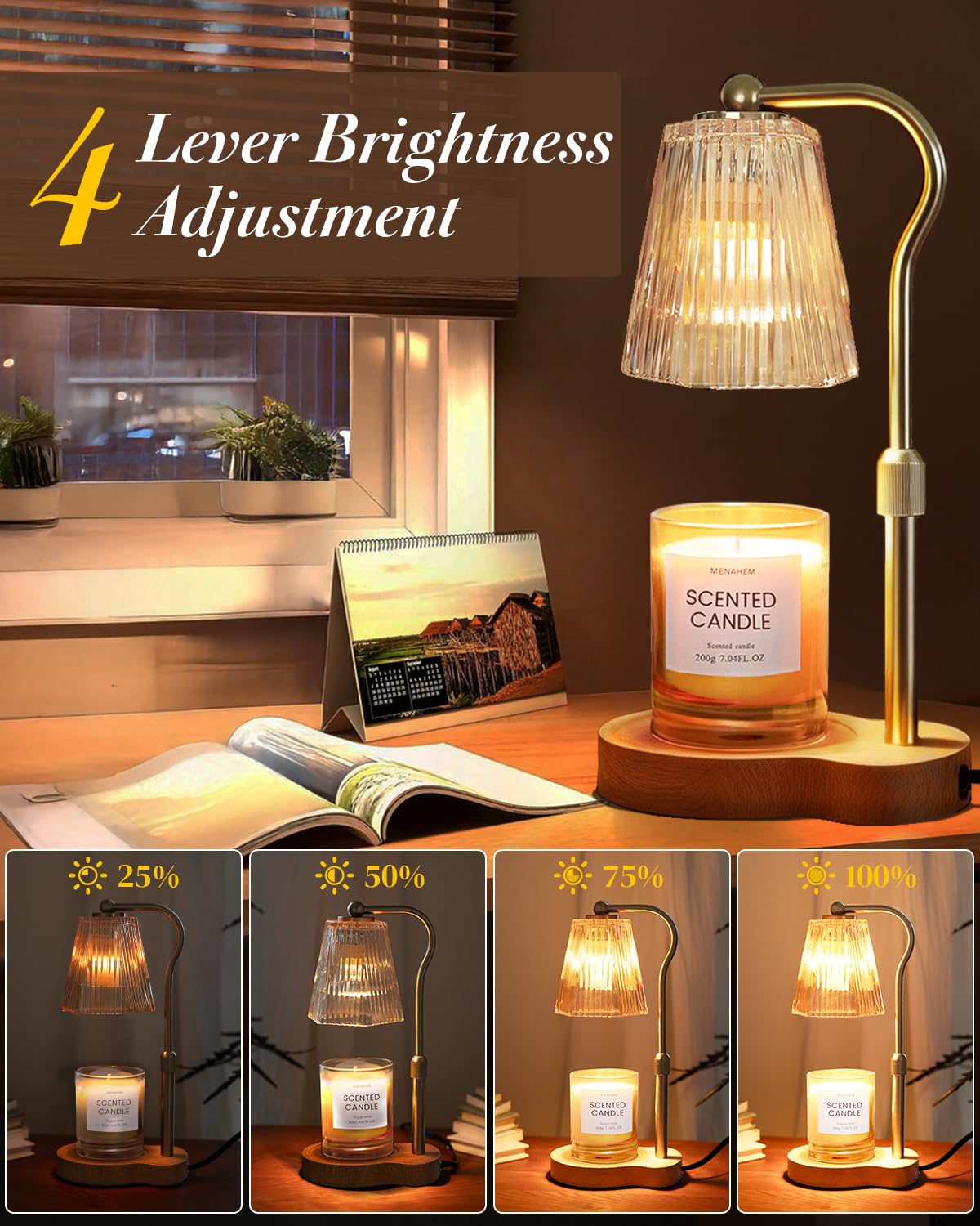 Evertrip Candle Warmer Lamp dimmable brightness for customizable mood
