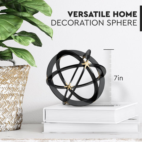 Everydecor metal ball sphere adds an elegant focal point to living rooms.