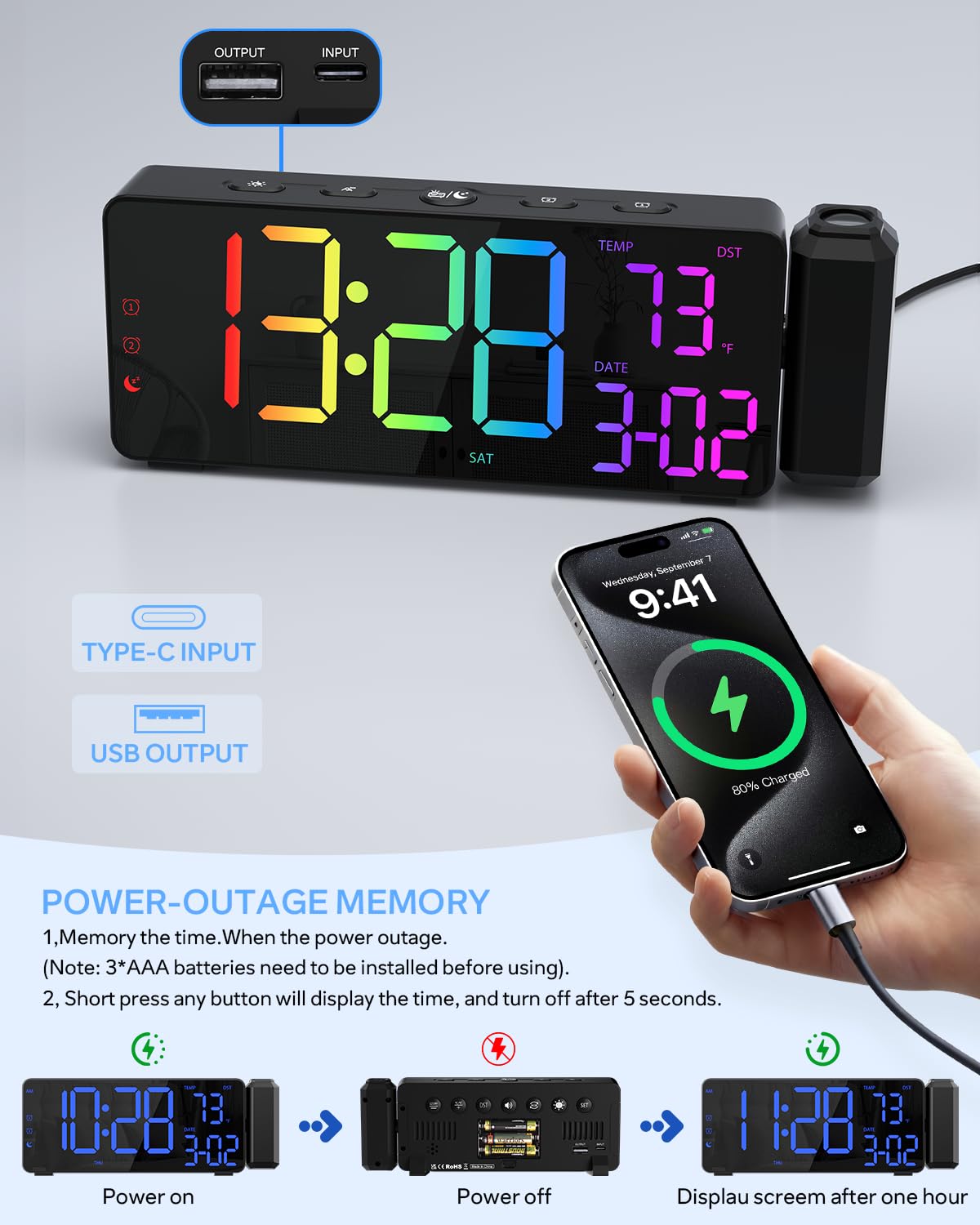 EVILTO dual-alarms-four-modes tailor wake-ups for weekdays and weekends.