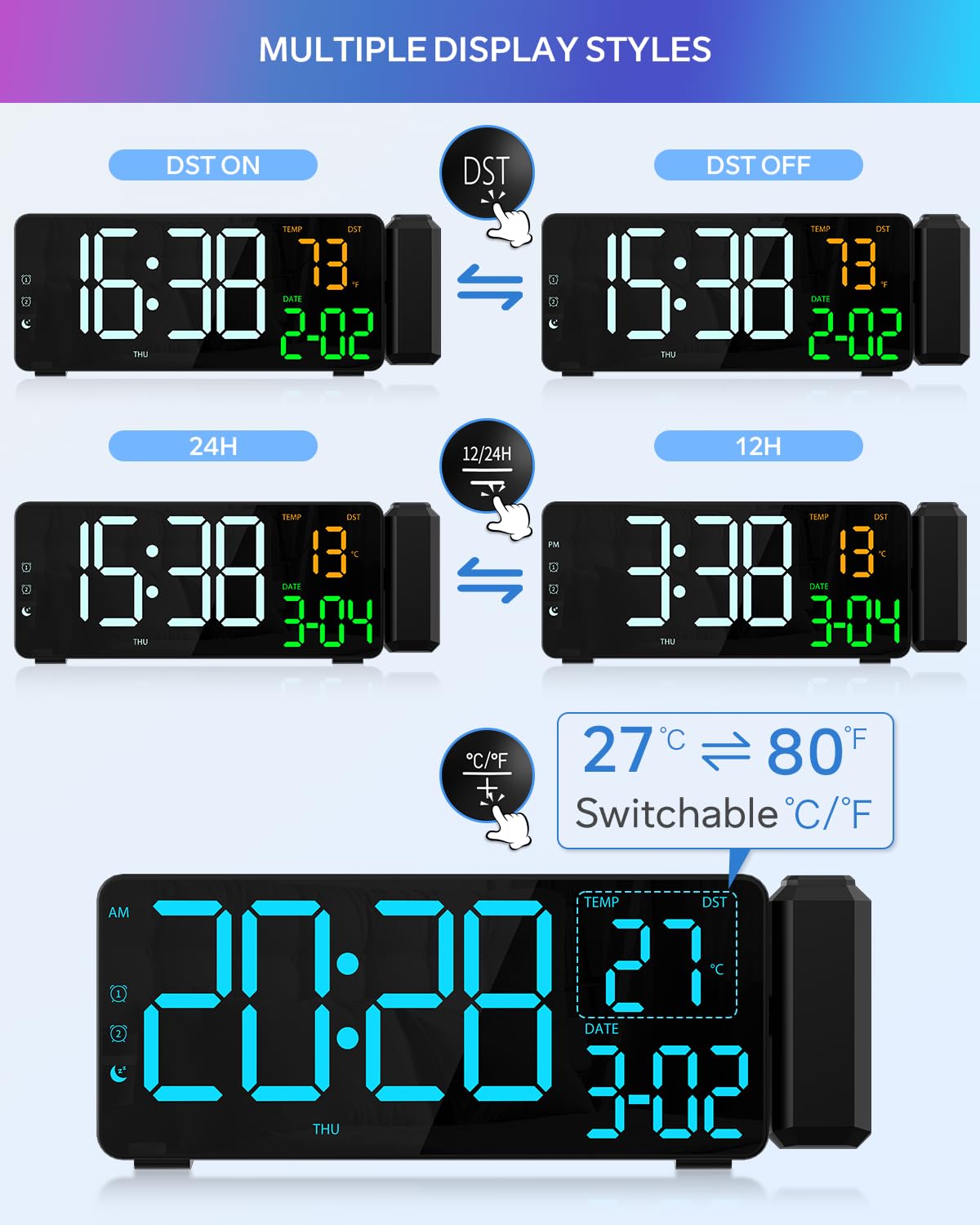 EVILTO modern-desk-clock fits living rooms, bedrooms, and offices with a sleek look.