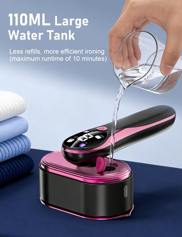 EVIO compact travel steamer fits in luggage for hotel room quick fixes