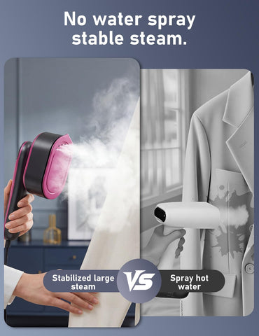 EVIO travel steamer suits hotel, office, or on-the-go outfits