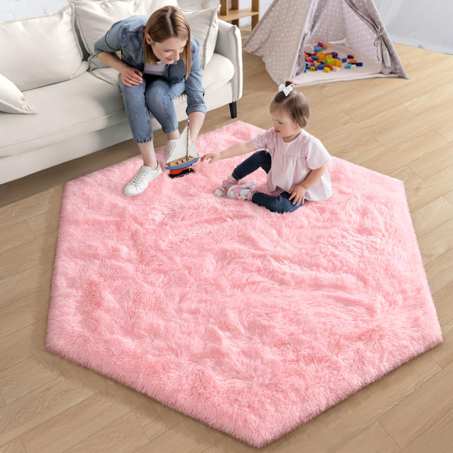 EVOIONOS rug is machine washable on gentle cycle for easy care