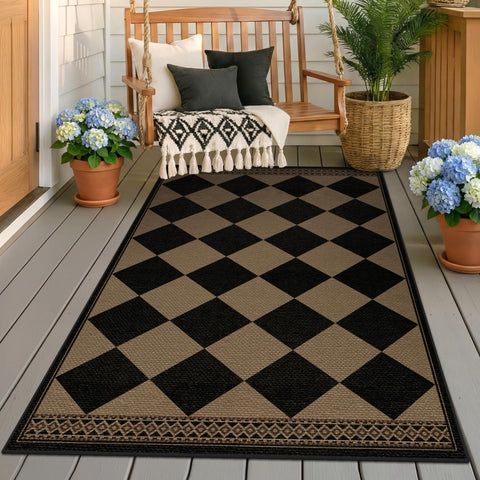 Evyhood Easy Jute Rug 3x5 brown-tan-black colorway for versatile décor.