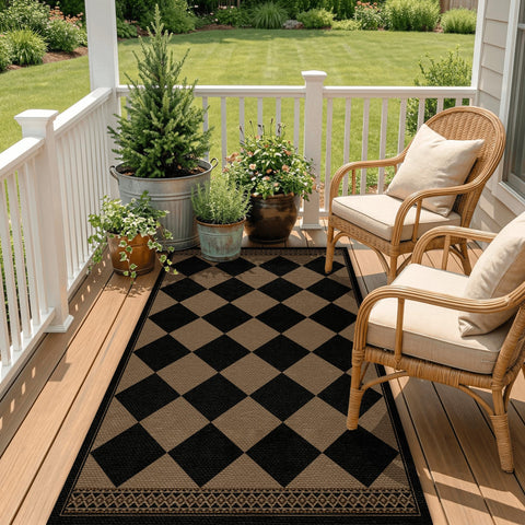 Evyhood Easy Jute Rug 3x5 durable, low pile suitable for entryways and patios.