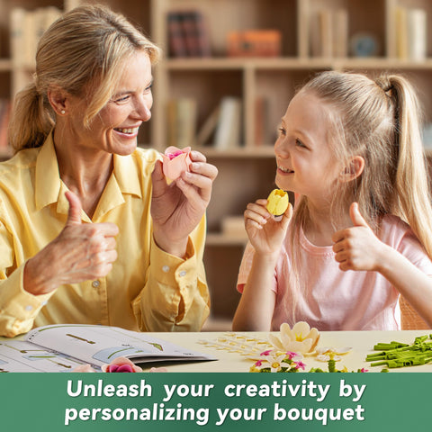 EWED Tulip Rose building set shows lifelike petals for realistic decor.