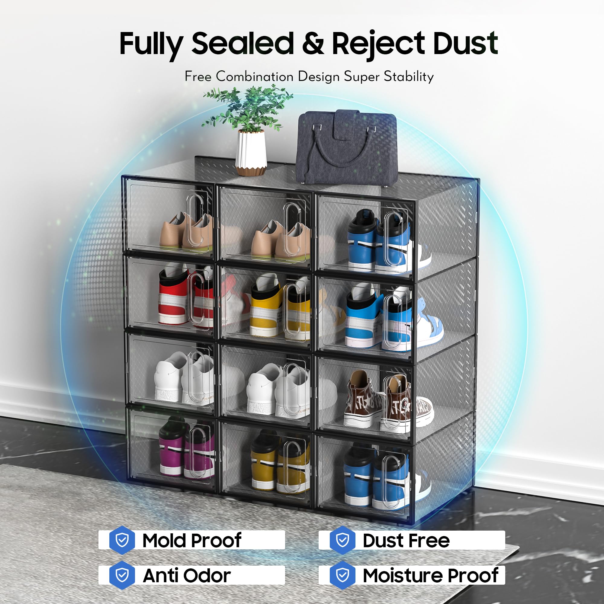 eWonLife versatile storage for shoes, toys, hats, and more in closets or entryways