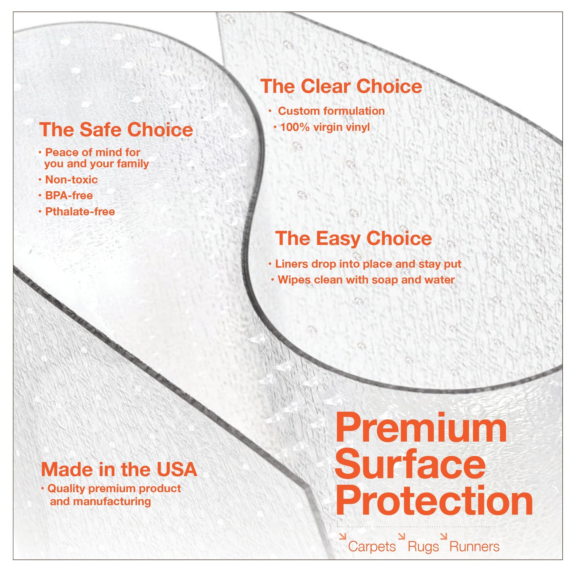 ExactMade Clear Carpet Runner cleaning ease shows no special cleaners required.