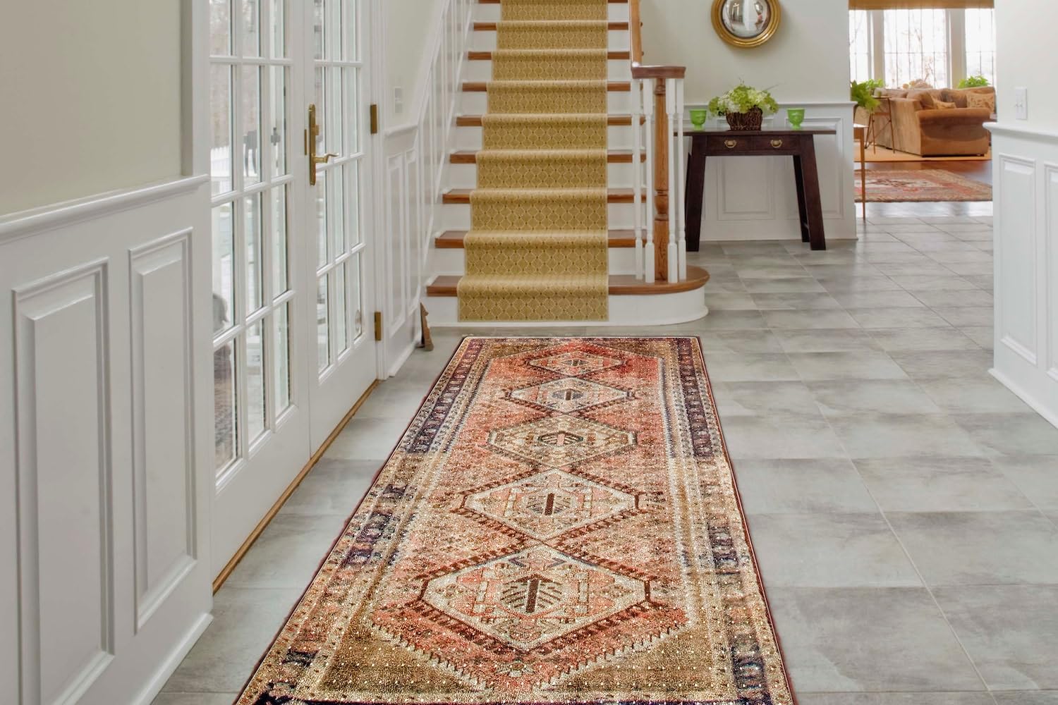 ExactMade Clear Carpet Runner packaging and USA-made label emphasizes domestic production.