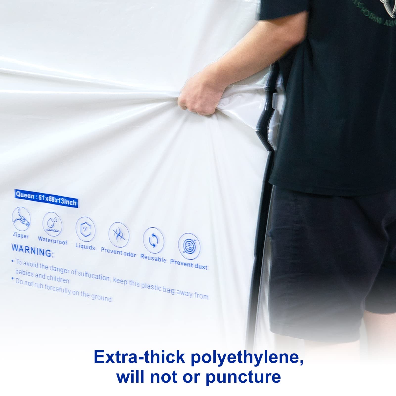 Excibubblebearbb twin-size bag provides dustproof coverage for everyday storage.