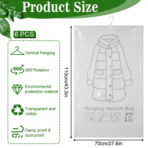 Exclaith bags measure 43.3 by 27.6 inches for bulky garments.