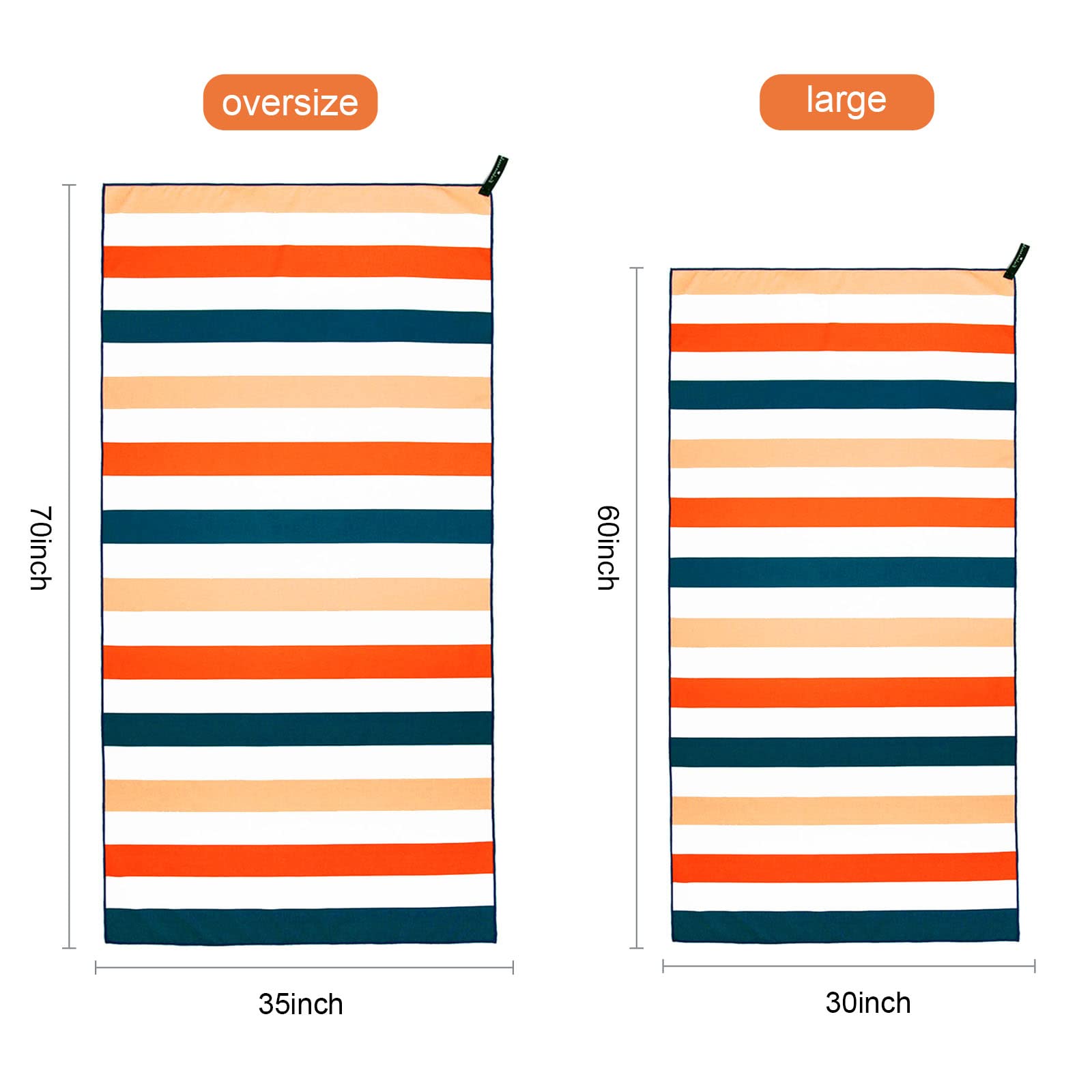 Exclusivo Mezcla towel with snap-loop showing convenient hanging and fast drying