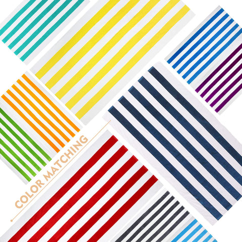 Exclusivo Mezcla cabana stripe towel dark navy in travel bag ready for sun and sand