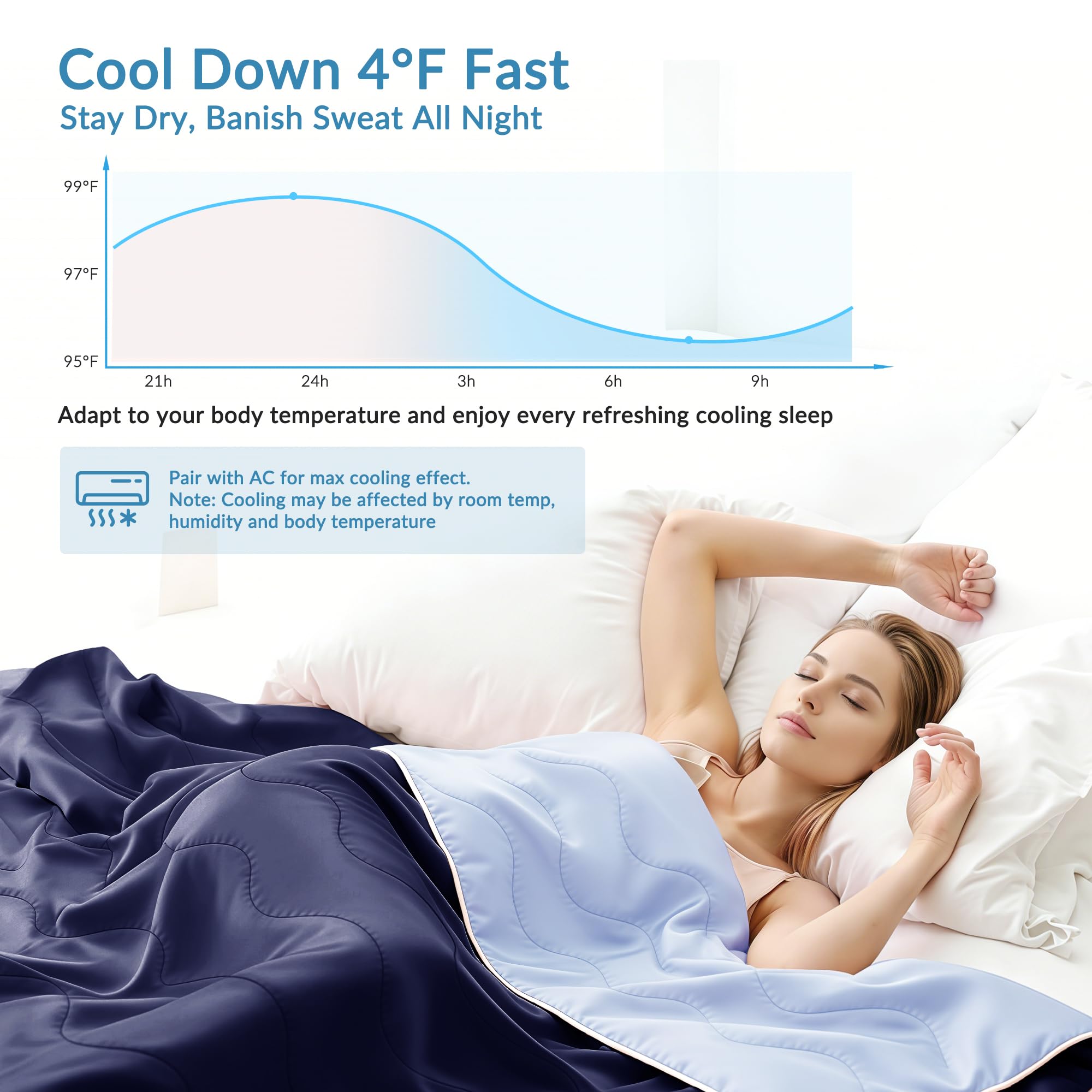 Exclusivo Mezcla cooling comforter folded close-up showing soft breathable fabric