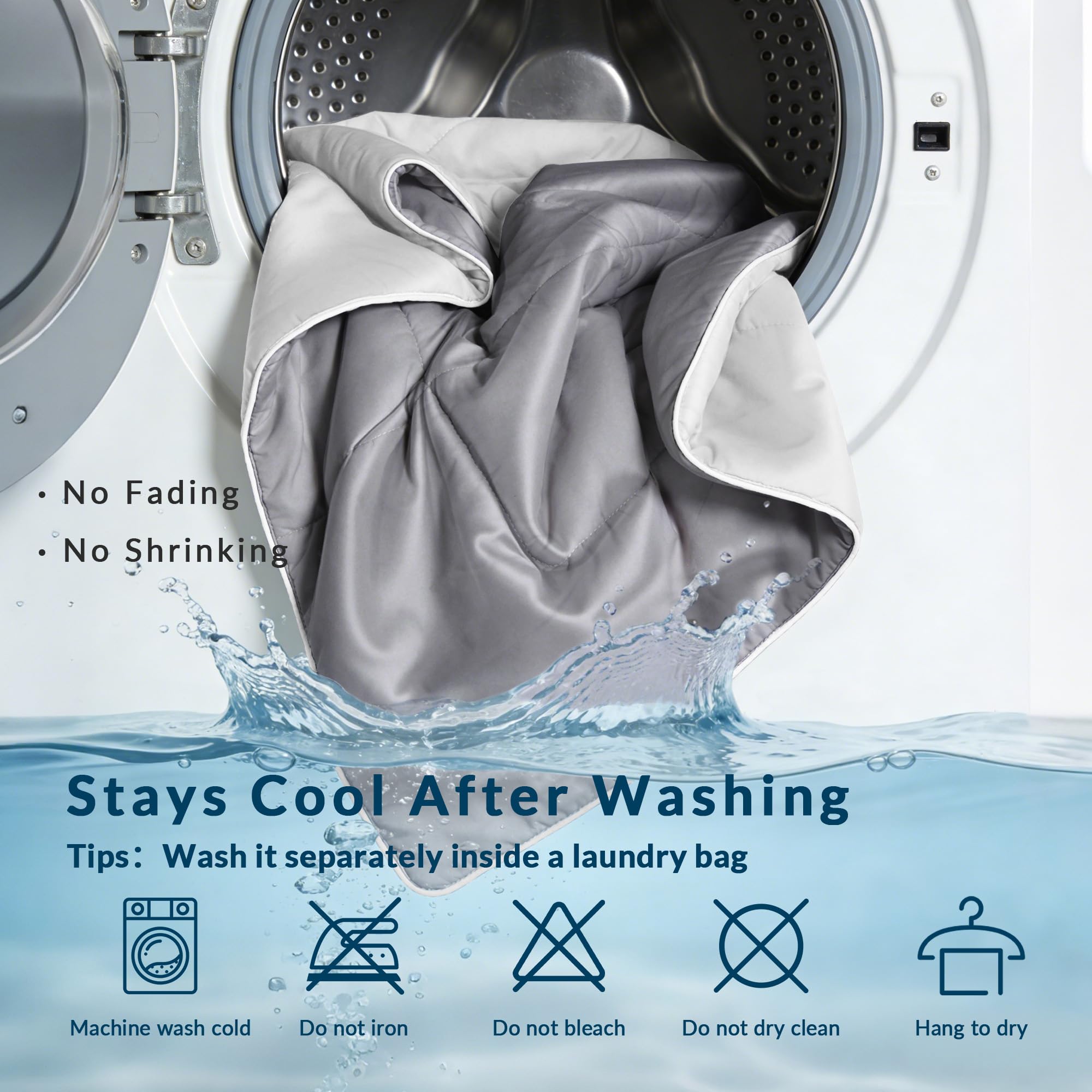 Vacuum-sealed packaging of Exclusivo Mezcla cooling comforter for compact storage