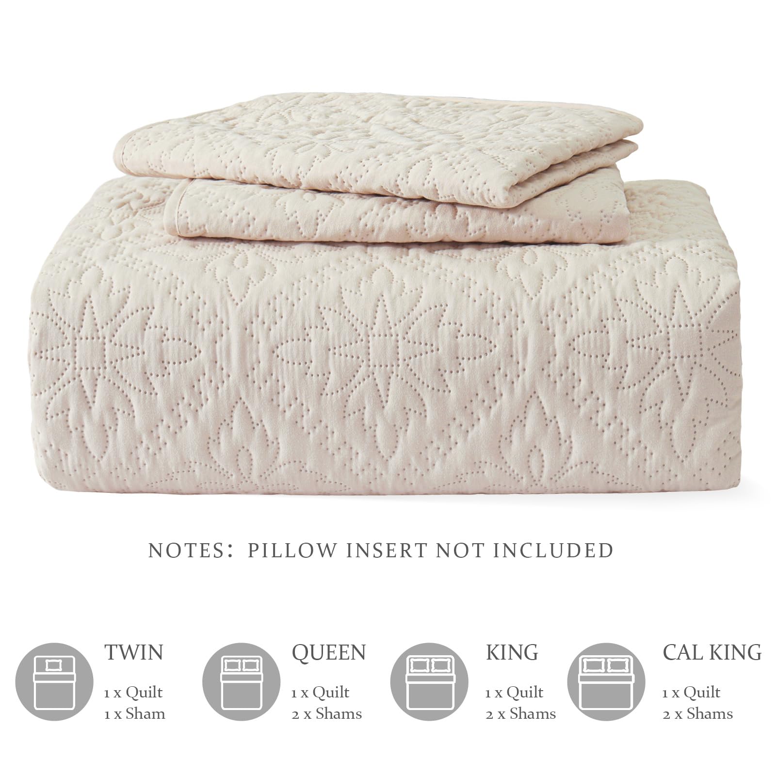 Exclusivo Mezcla king quilt set folded, ready for easy care storage.
