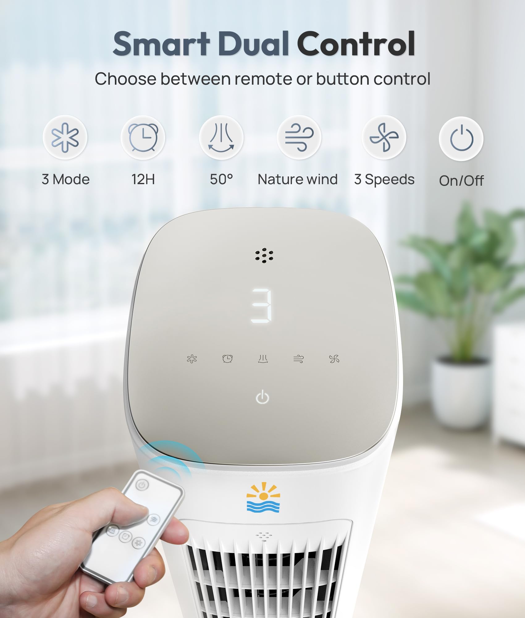 EXNOS 12-hour timer and remote for hands-free control.