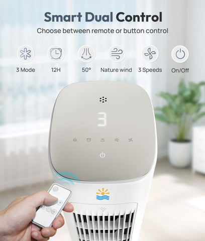 EXNOS 12-hour timer and remote for hands-free control.