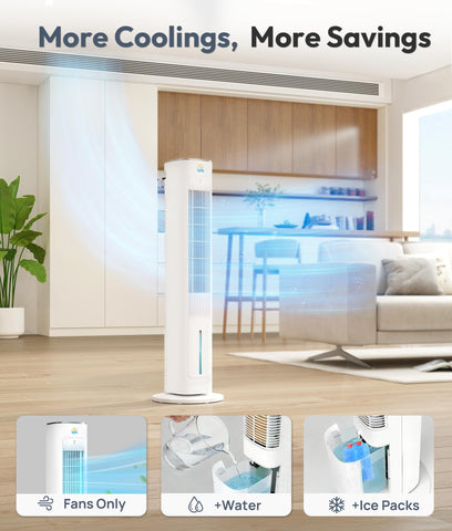 EXNOS three cooling modes: mist, ice chill, and dry airflow.